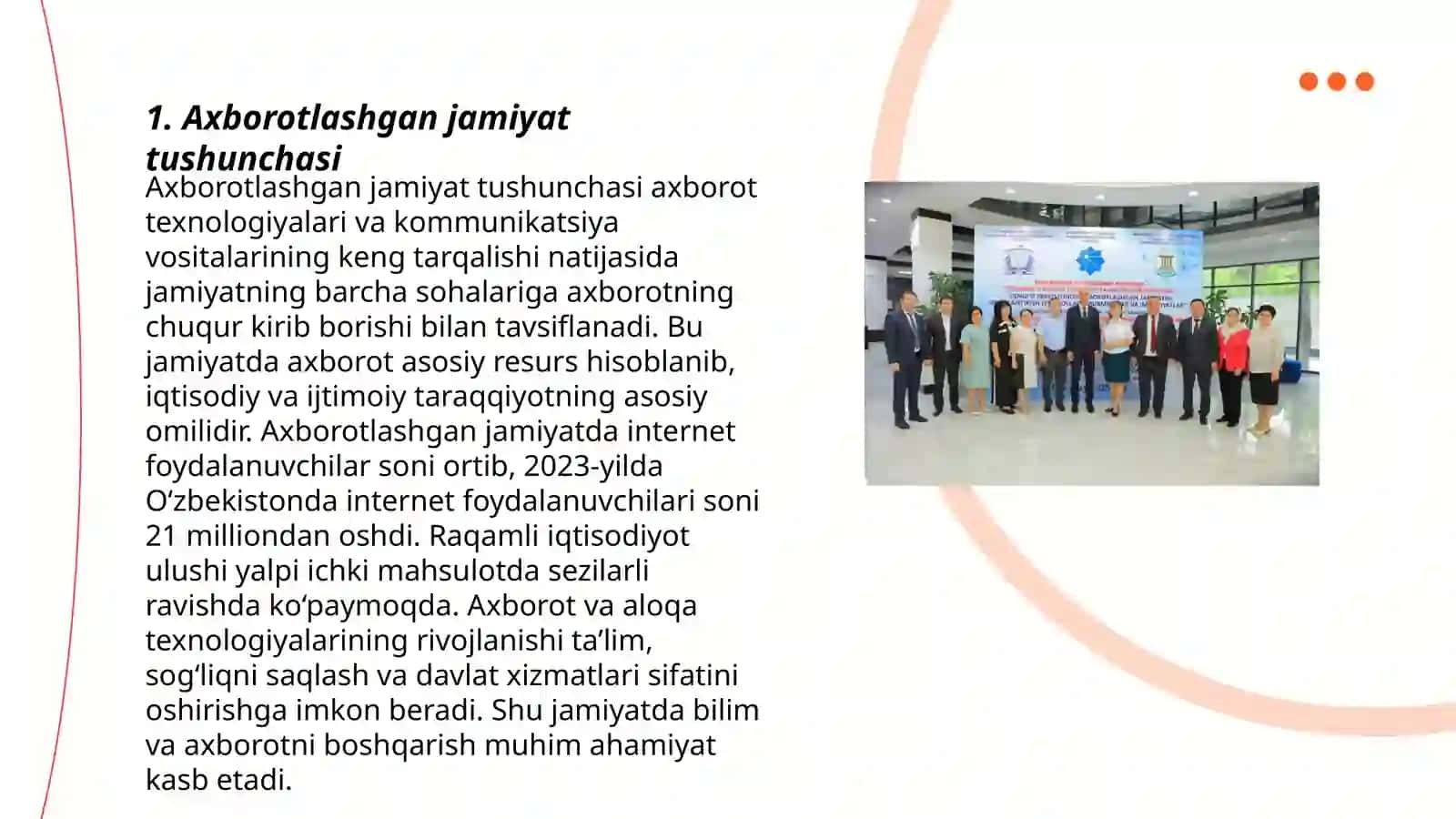 Axborotlashgan jamiyat va uning istiqbollari 3