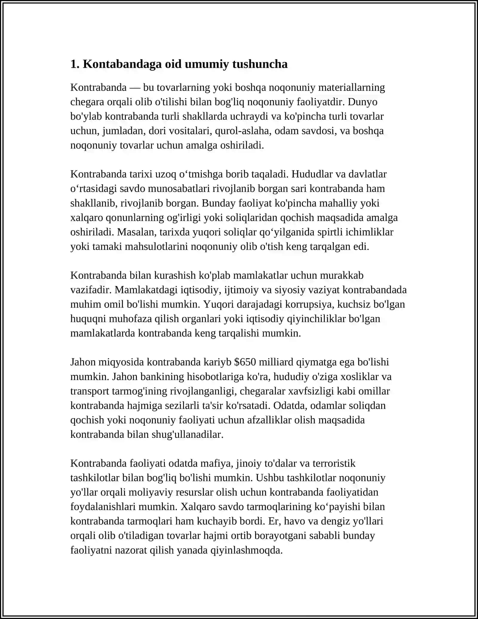 KONTRABANDA VA BOJXONA QOIDALARINING BUZILISHI TUSHUNCHASI 3