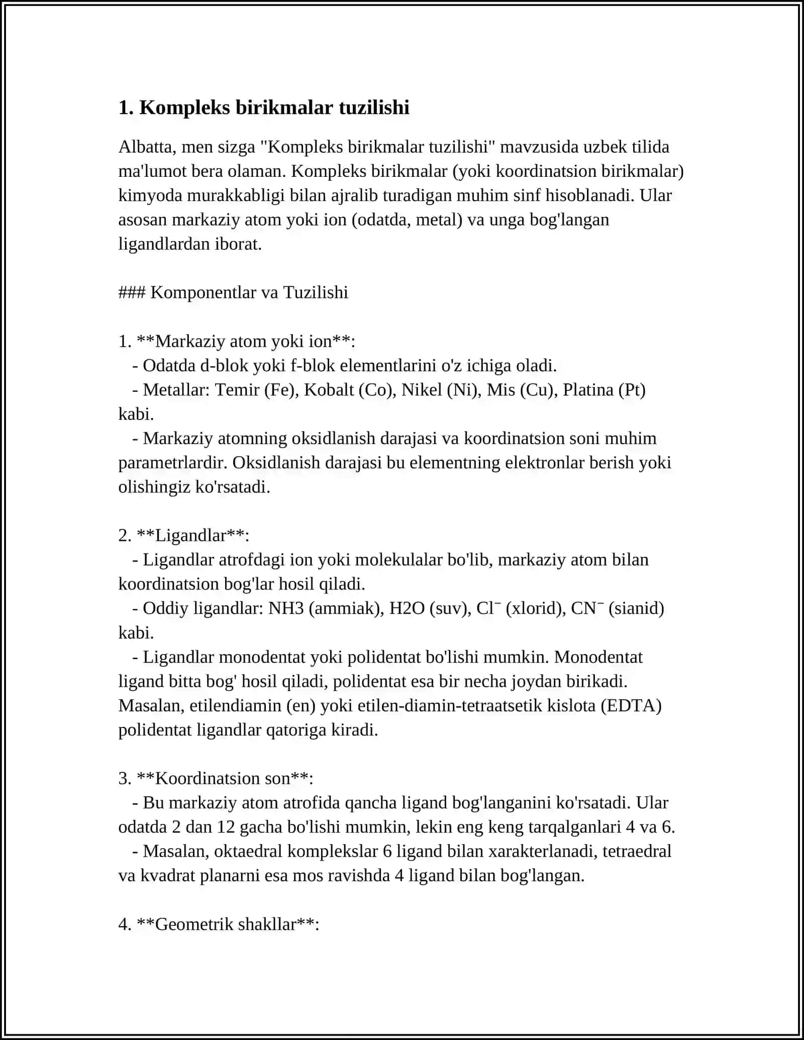 Kompleks birikmalar va biologik faol moddalar 3
