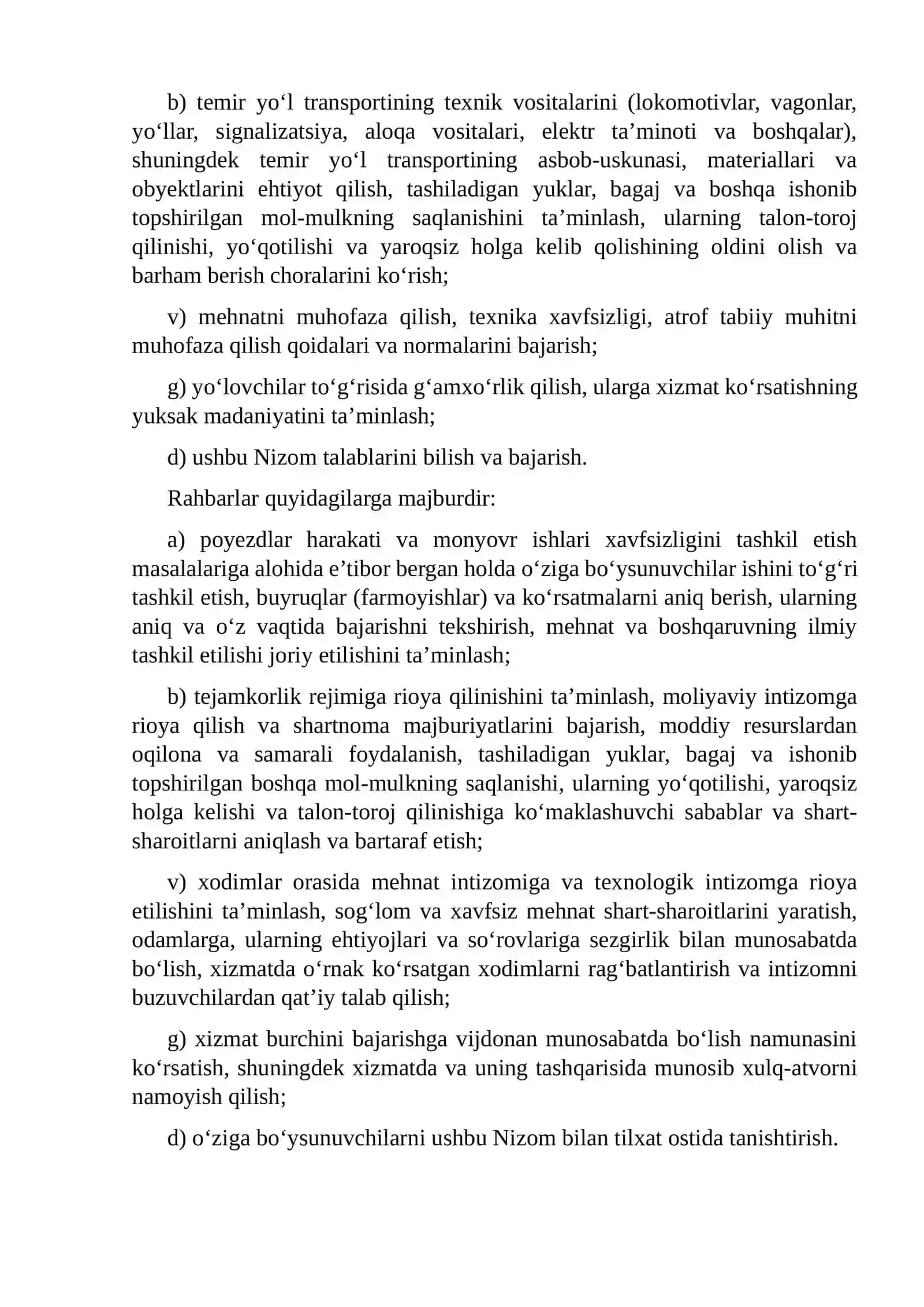 Normativ-huquqiy hujjatlar bilan temir yo'li transporti to'g'risida tanishish. O‘zbekiston respublik 3