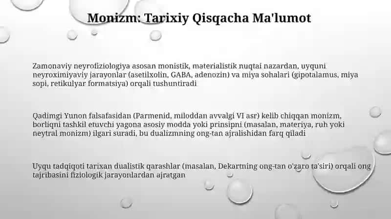 Monizm: Uyquning Neyrologik Asoslari 3
