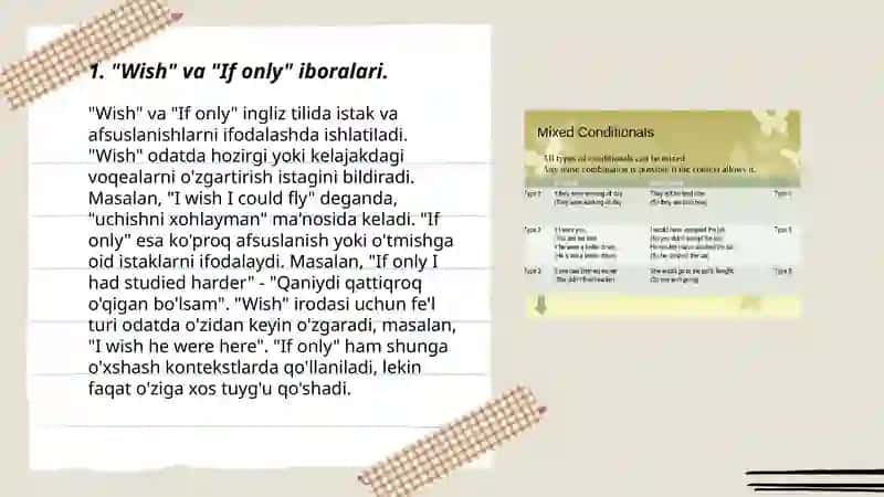 Conditionals:Mixed type: Wish 3