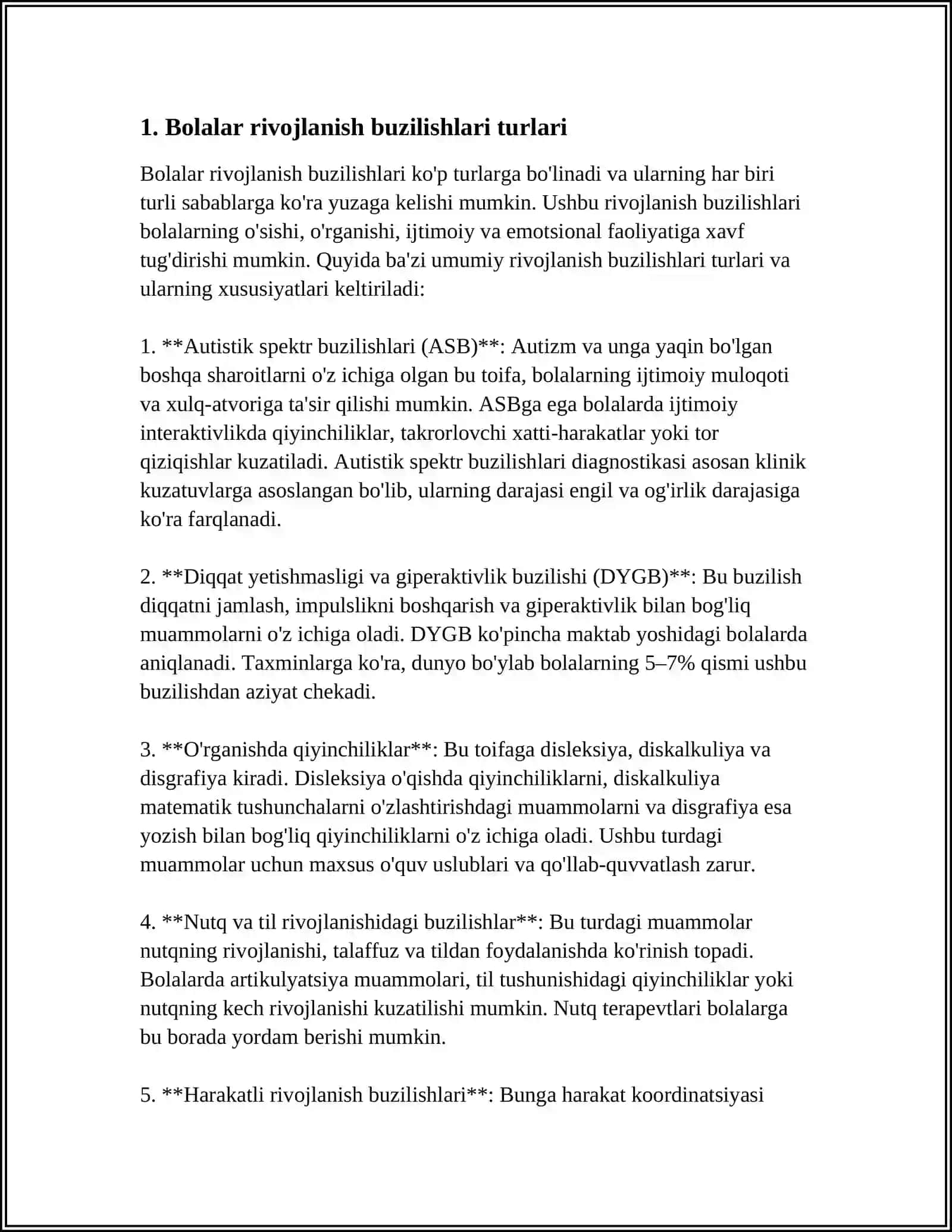 BOLALARNI RIVOJLANISH BUZILISHLARI BILAN PEDAGOGIK ÕRGANISH 3