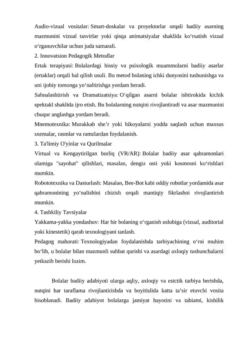 Maktabgacha ta`lim tizimi badiiy asarlar bilan tanishish mashg`ulotlari 3