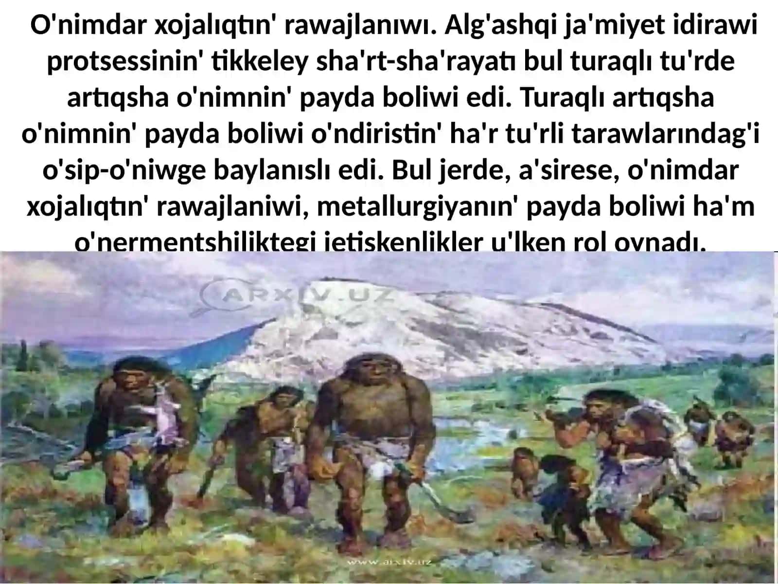 O'nimdar xojalıqtın' rawajlanıwı 3