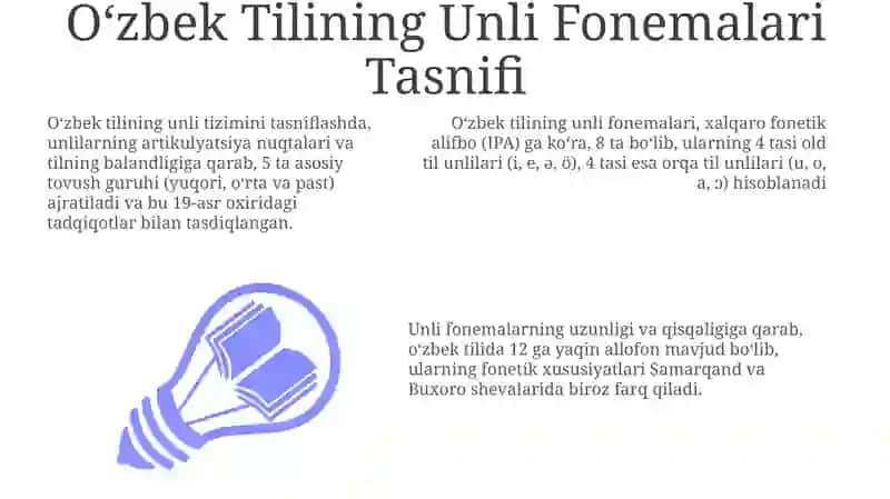 Oʻzbek Tilining Unli Fonemalari Tasnifi 3