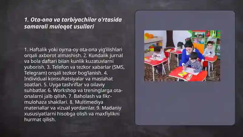 Maktabgacha taʼlim tashkilotlarida oila hamkorligi 3
