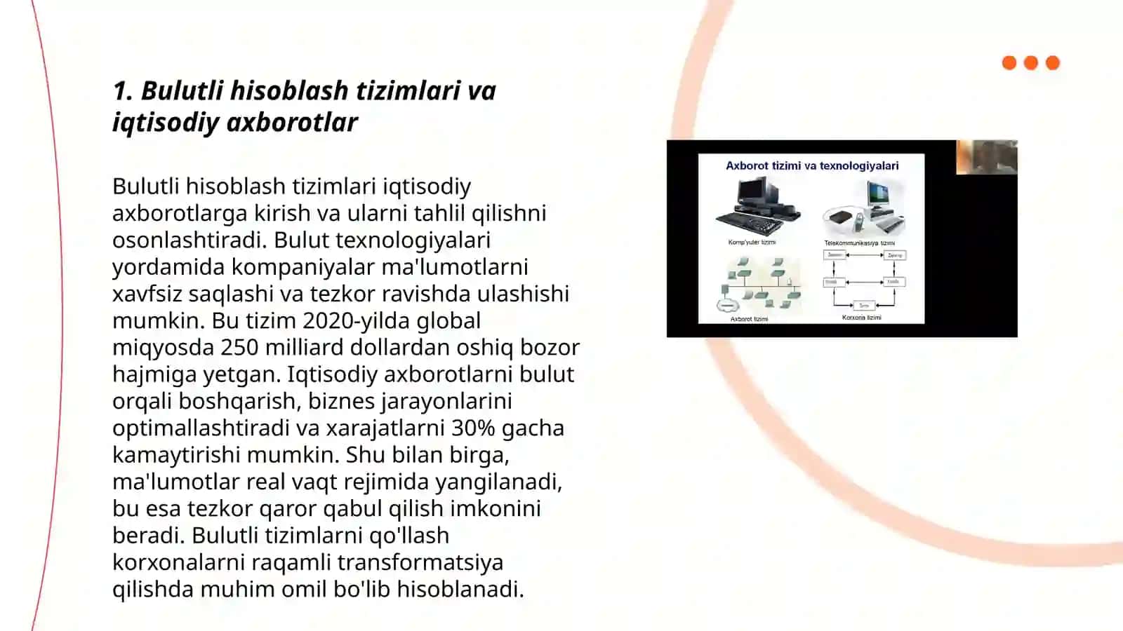 Iqtisodiy axboriotlarni qayta ishlash jarayonida bulutli texnologiyalardan foydalanish 3