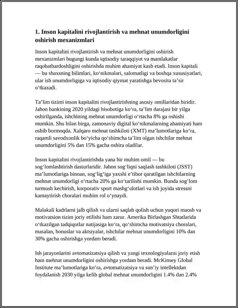 MEHNAT UNUMDORLIGINI OʻSISHINING IQTISODIY MEXANIZMLARI 3
