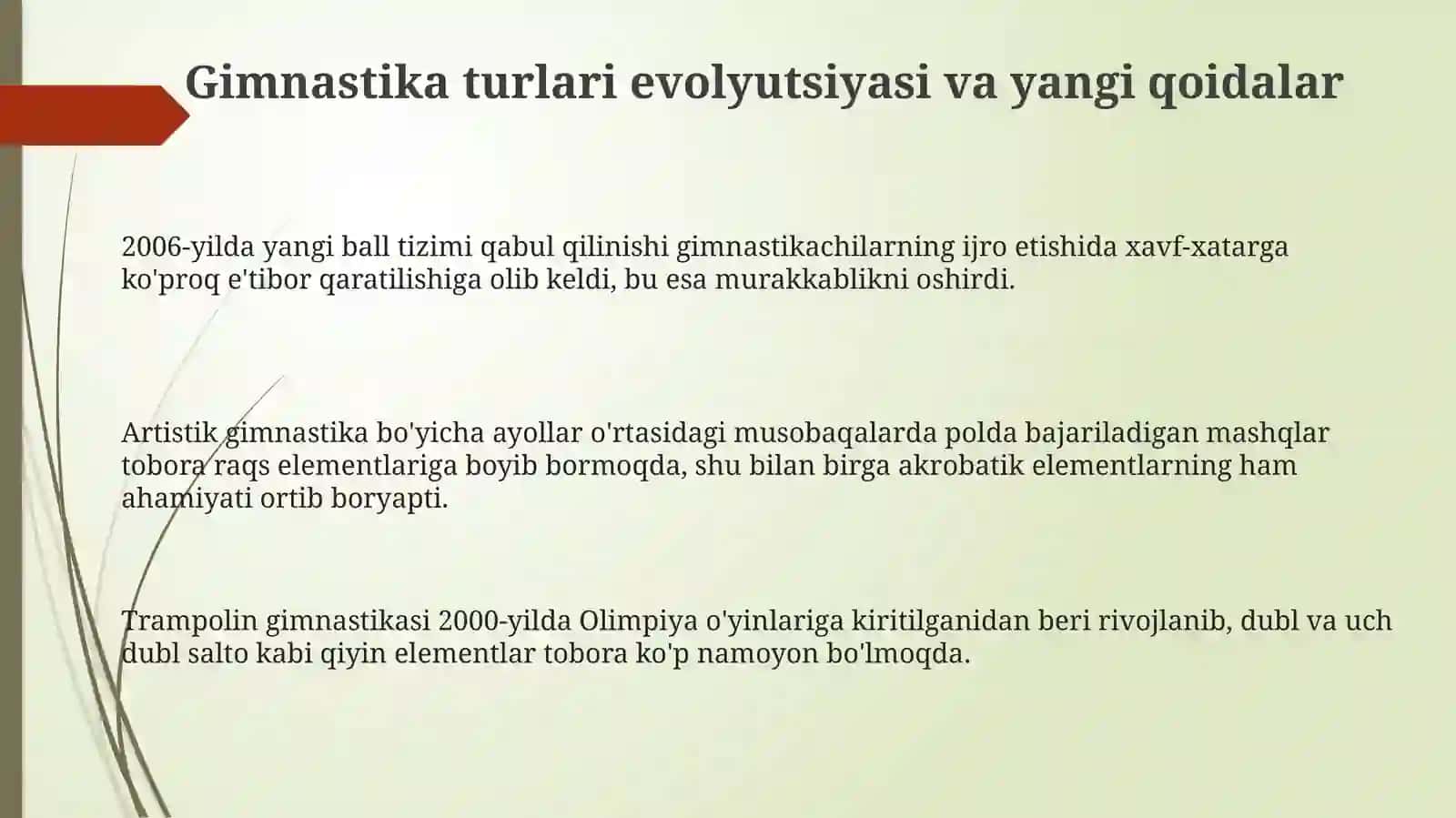 Gimnastikada zamonaviy yo'nalishlar va innovatsiyalar 3