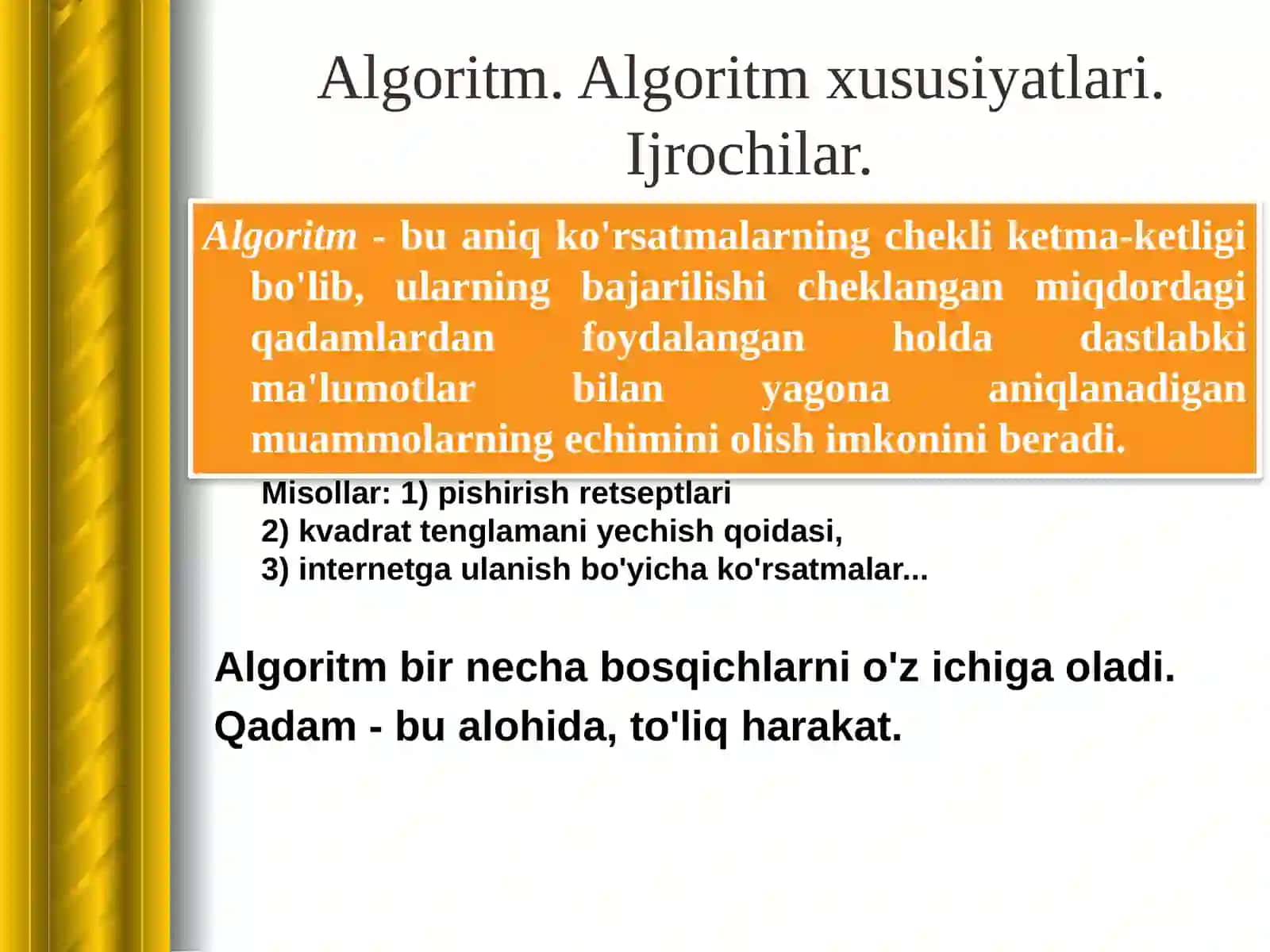 Axborot jarayonlarini algoritmlash va dasturlash 3