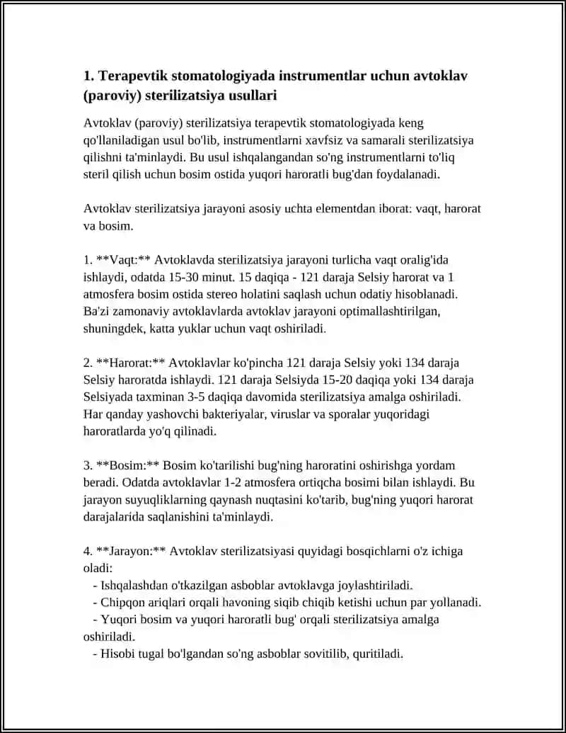 TERAPEVTIK STOMATOLOGIYADA STERILIZATSIYA USULLARI 3