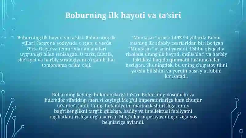Boburning "Muxtasar" Asari 3