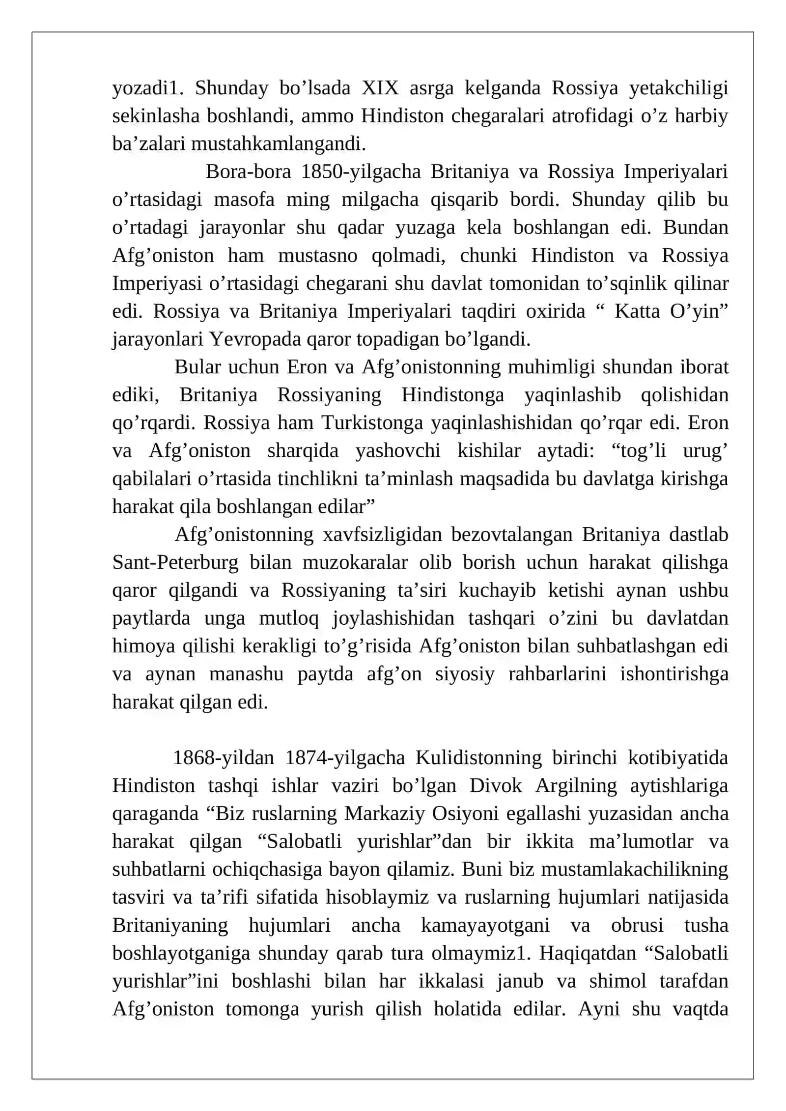 Afg’onistonda rus-ingliz raqobati.Vitkevich va Berns missiyalari 3