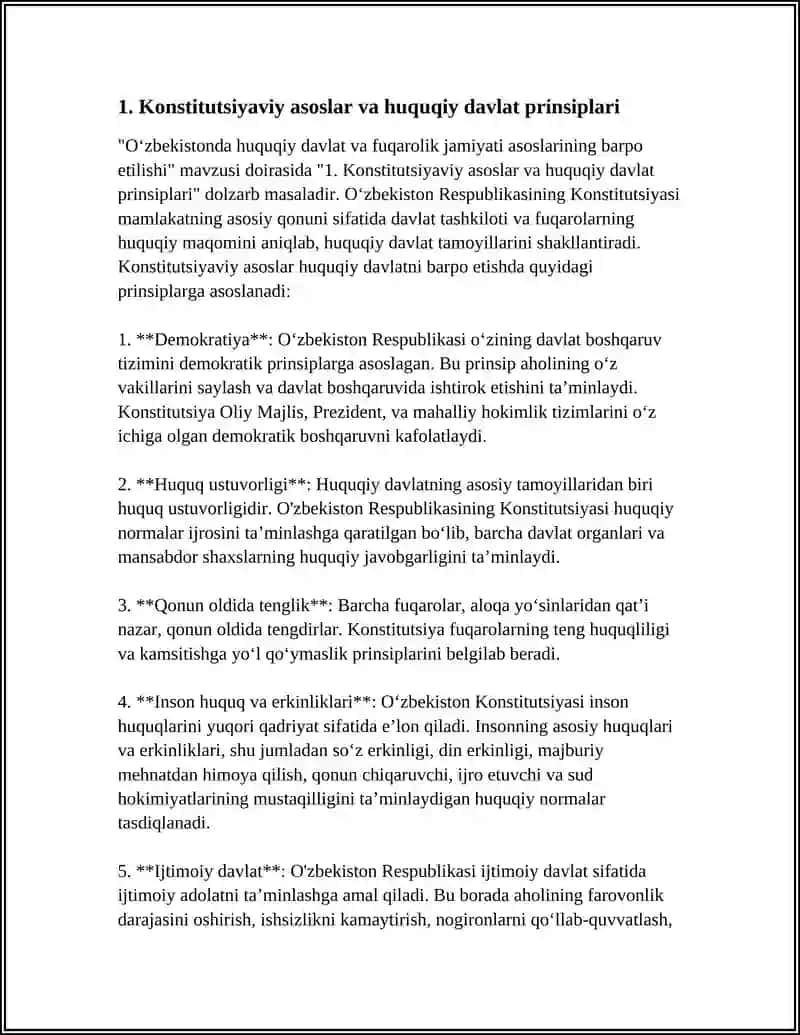 O‘ZBEKISTONDA HUQUQIY DAVLAT VA FUQAROLIK JAMIYATI ASOSLARINING BARPO ETILISHI 3