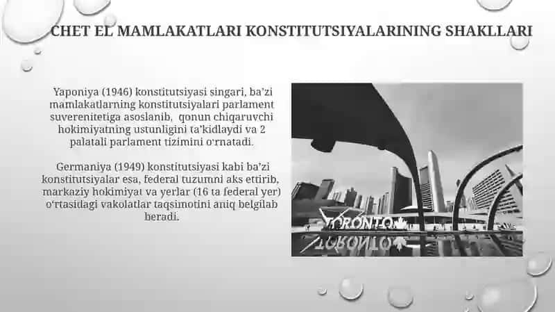 Chet el mamlakatlari konstitutsiyalarining shakllari turlari va tuzilishi 3