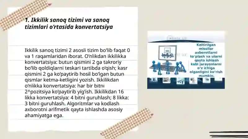 Kompyuterda axborotlarni qayta ishlashning arifmetik asoslari 3