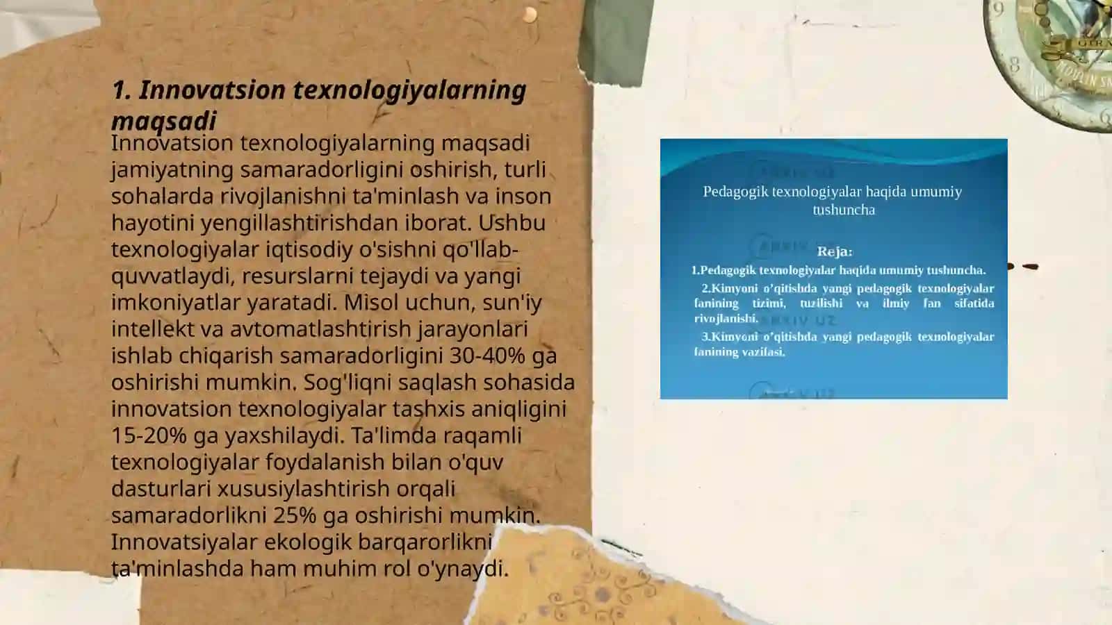 Innovatsion texnologiyalar maqsadi, mazmuni vazifalari. Matematika darslari mashg'ulotlarida innovatsion texnologiyalar qo'llash metodikasi 3