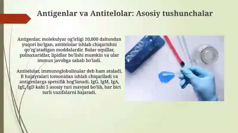 Antigen va Antitelolar. Diagnostik zardoblar haqida tushuncha olish usullari 3