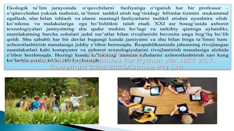 Jonajon o’lkamiz tabiatini o’rgatishda axborot texnologiyalaridan foydalanishni o‘rgatish. 3