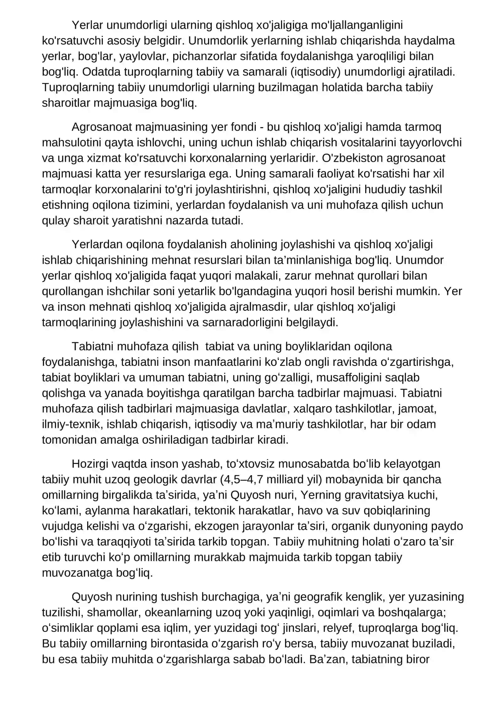 Yerlarni va atrof muhitni muhofaza qilish 3