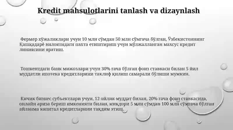 Tijorat bankining kredit portfelini shakillantirish yo'llari 3