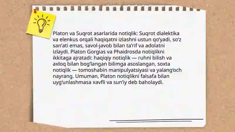 Ploton va Suqrot asarlarida notiqlik tushunchasining umumiy talqini 3