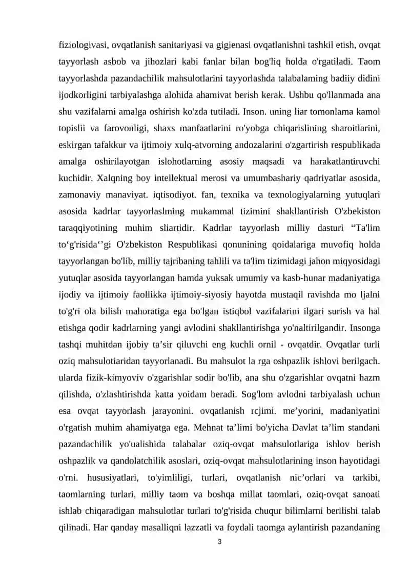 Yaxna Taom va Tamaddilarni Tayyorlash Jarayonini Tehnologiyasi 3