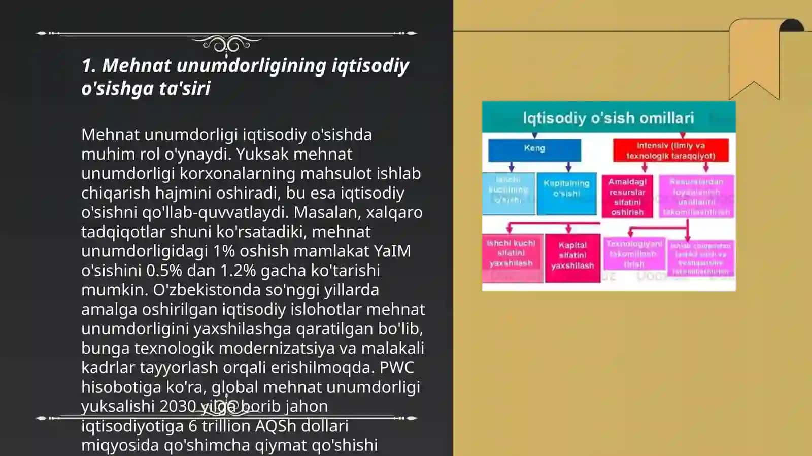 Mehnat unumdorligi - iqtisodiy o'sish omili sifatida 3