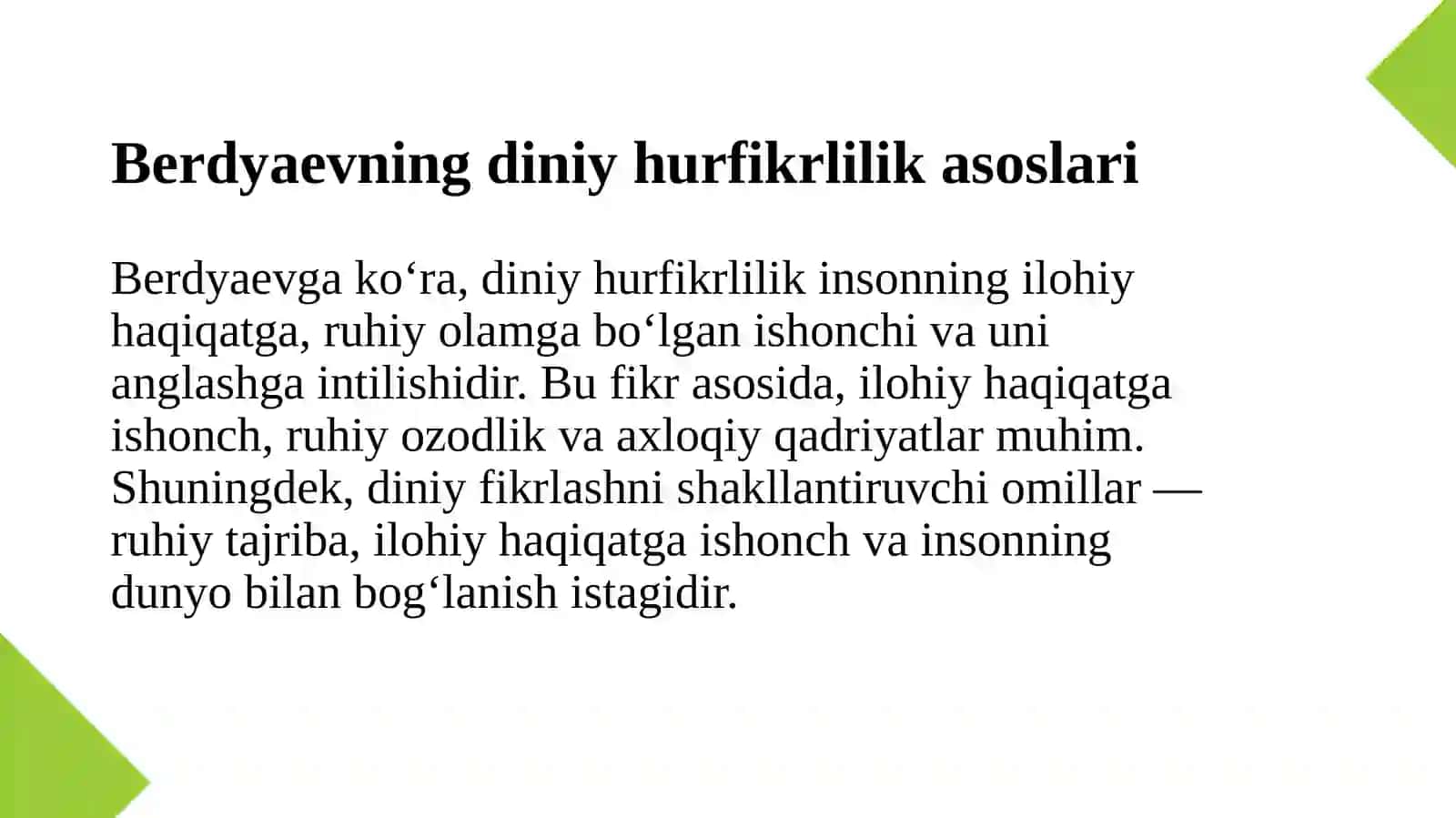 Din va hurfikrlilik(Berdyaevning diniyhurfikrlilik haqidagi gʻoyalarini Gʻazzoliy gʻoyalari bilan qiyoslash) 3