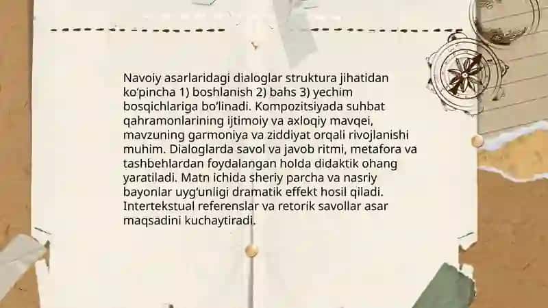 Navoiy asarlaridagi dialoglar ustida ishlash 3
