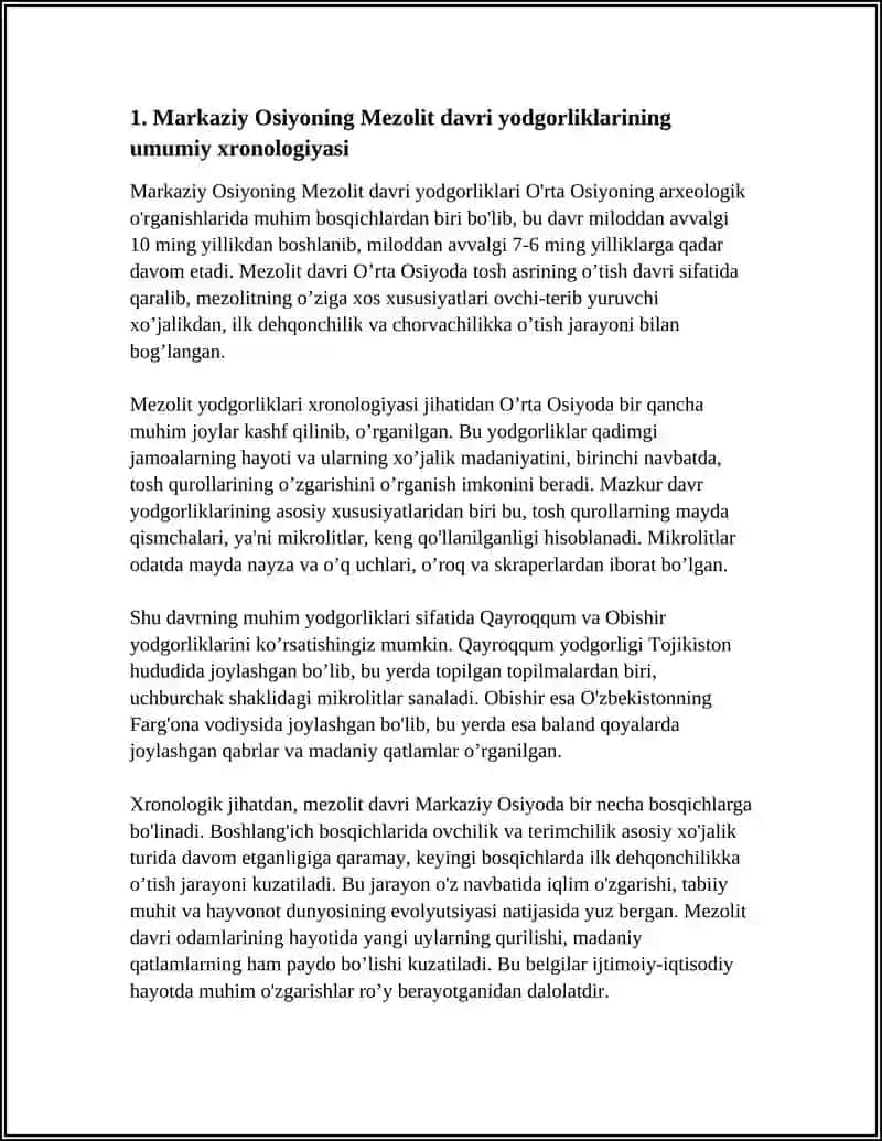 MARKAZIY OSIYONING MEZOLIT DAVRI YODGORLIKLARI 3