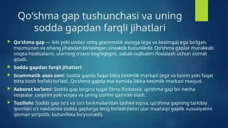 Qoʻshma gaplar haqida ma‘lumot 3