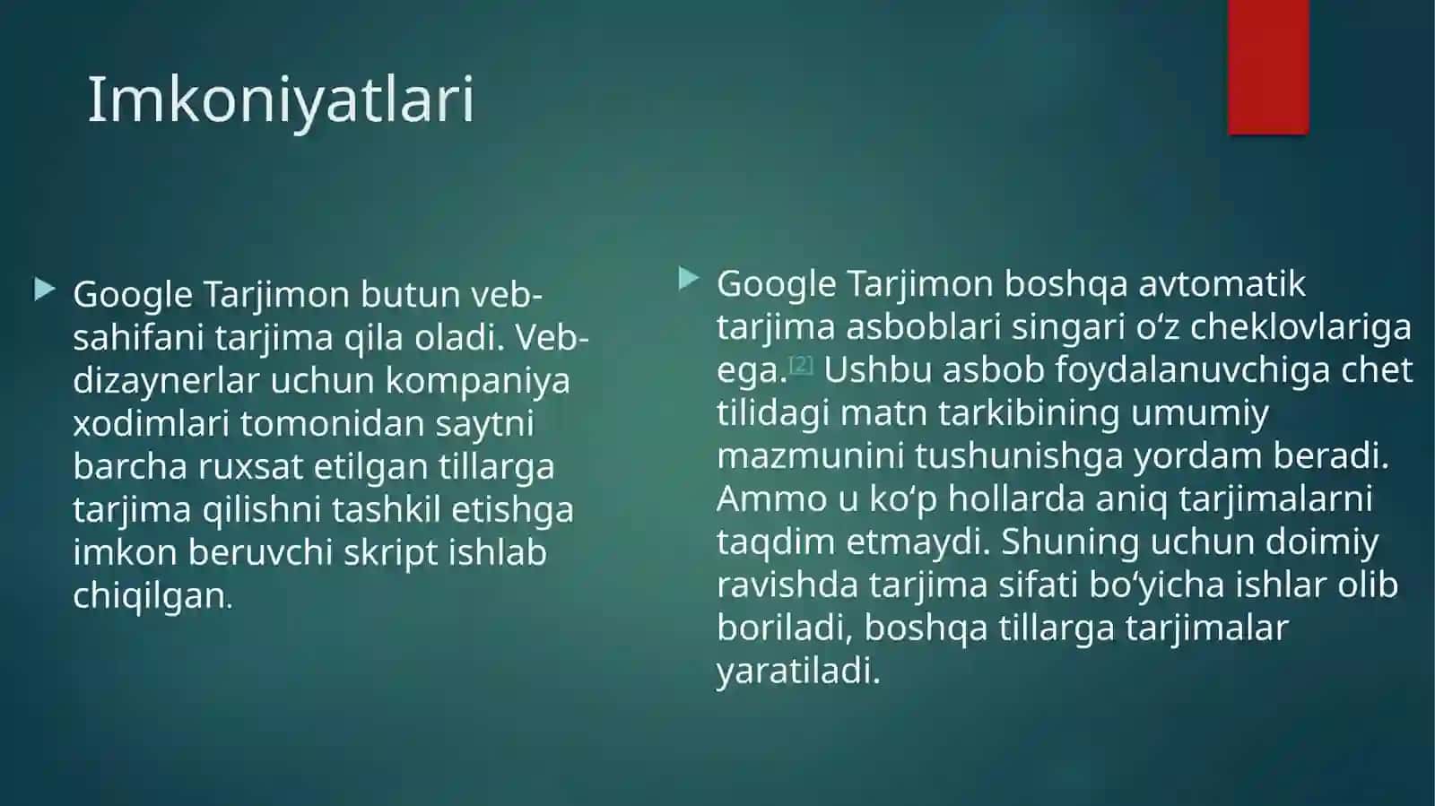 Google translator tarjimasini leksik va grammatik jihatdan analiz qilish 3