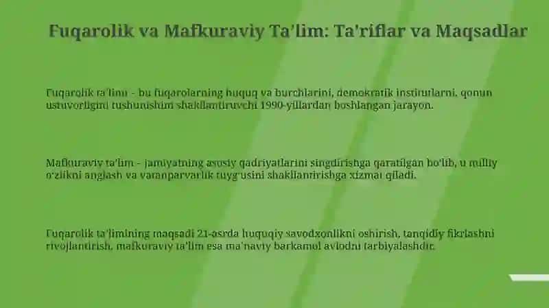 Fuqarolik tarbiyasi. Mafkuraviy tarbiya 3