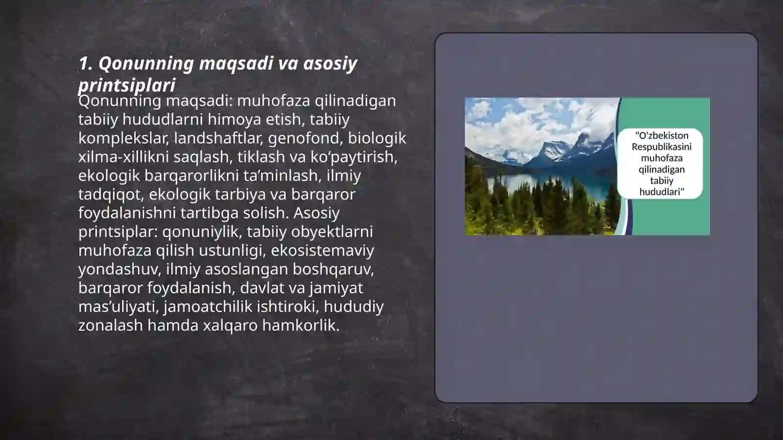 Muhofaza qilinadigan tabiiy hududlar to'g'risida qonun 3