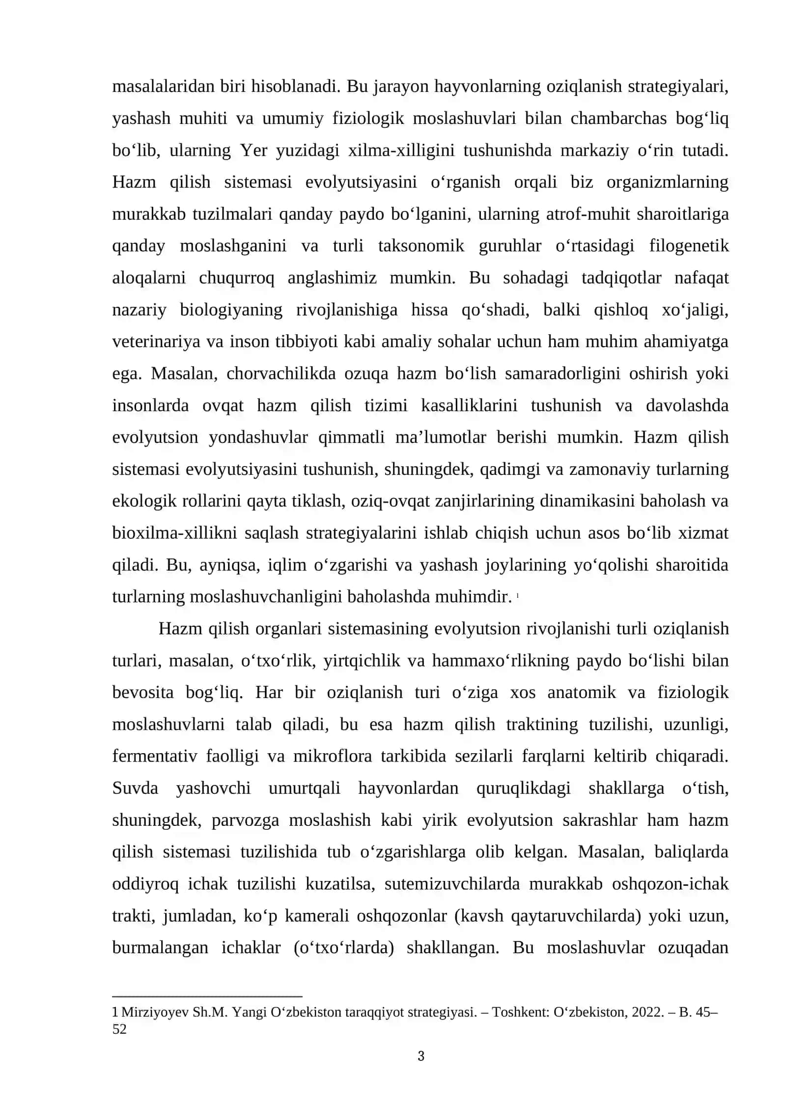 UMURTQALI HAYVONLARDA HAZM QILISH ORGANLARI SISTEMASI EVOLYUTSIYASI 3