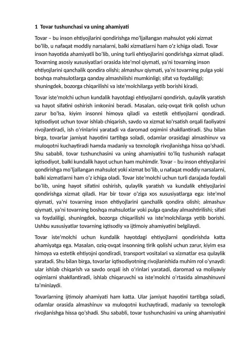 Past toifali, oliy toifali va birlamchi ehtiyoj tovarlar 3