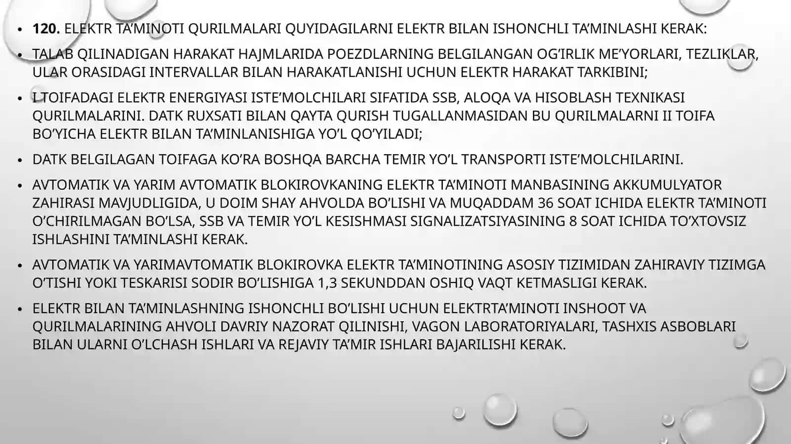 TEMIR YO’L ELEKTR TA’MINOTI. INSHOOT VA QURILMALARI 3