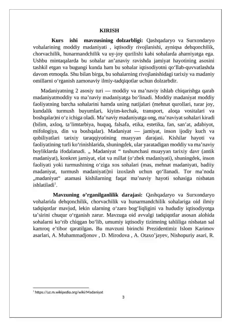 O'LKAMIZ  AHOLISINING  XO’JALIGI  VA  MODDIY  MADANIYATI (QASHQADARYO-SURXONDARYO MISOLIDA) 3