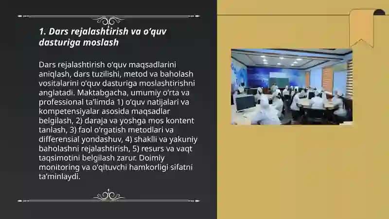 Maktabgacha, umumiy oʻrta,professional talimda oʻqitish jarayonlari 3