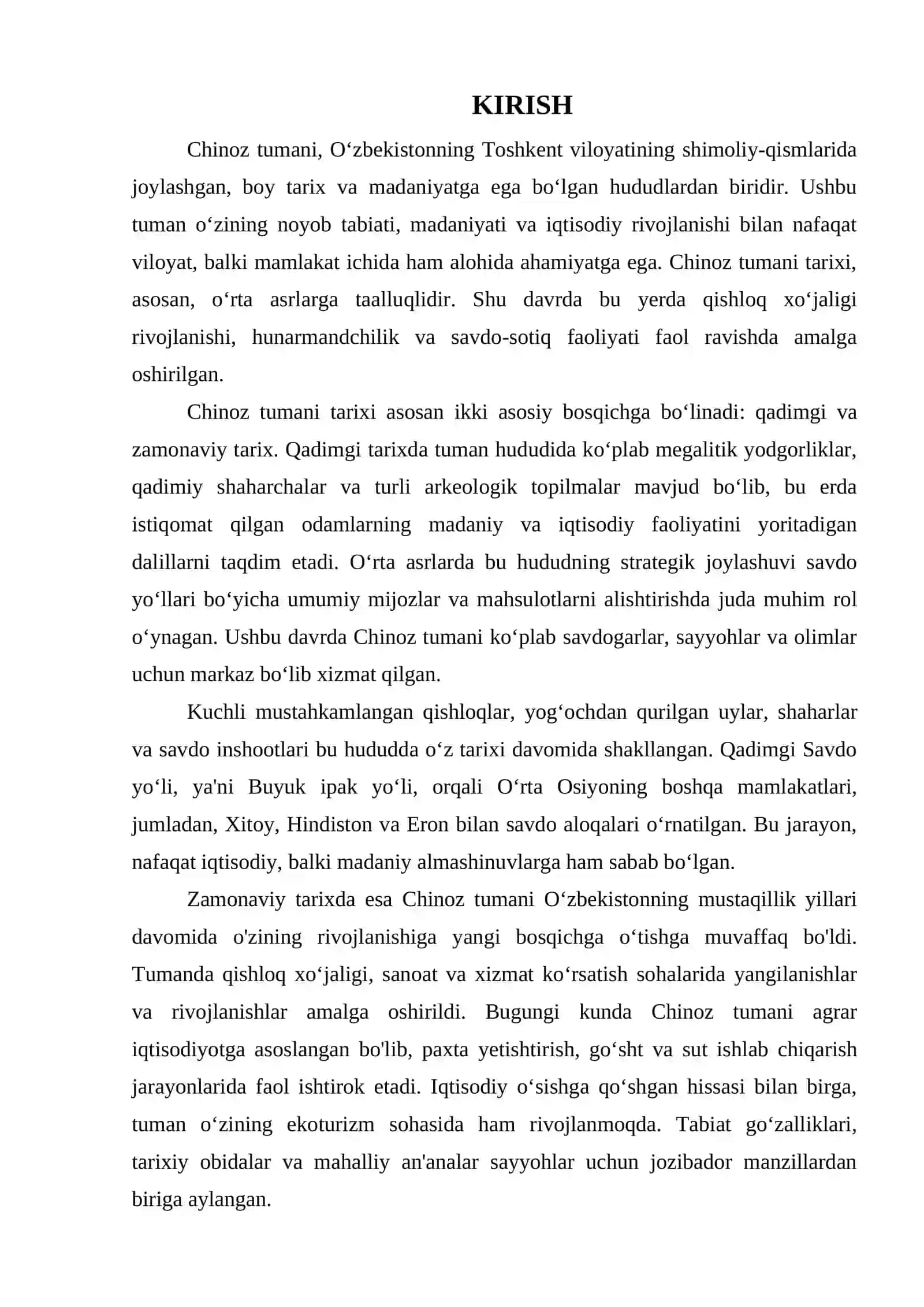 CHINOZ TUMANINING TARIXI VA HOZIRGI FAOLIYATI 3