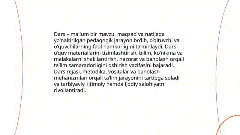 Dars - taʼlimni tashkil etishning asosiy shakli 3