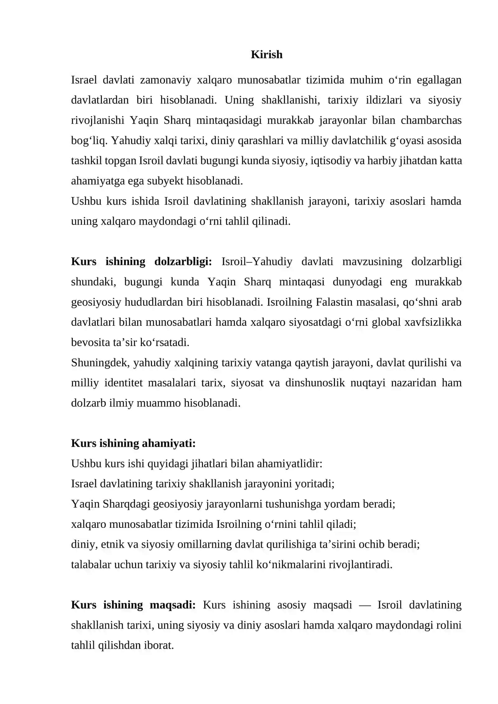 Isroil–Yahudiy davlati KURS ISHI 3