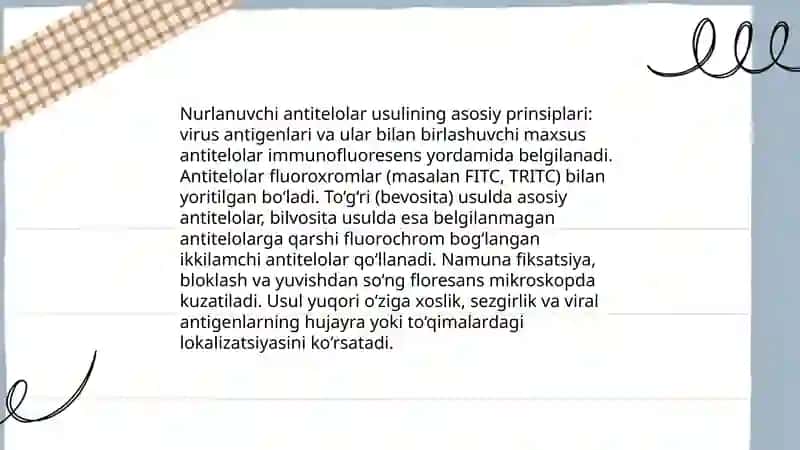 Nurlanuvchi antitelolar usulning virusologiyada qo'llanishi 3