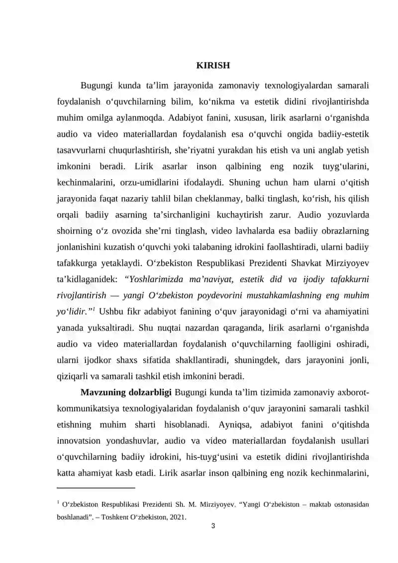 Adabiyot darslarida lirik asarlarni o‘rganish usullari 3