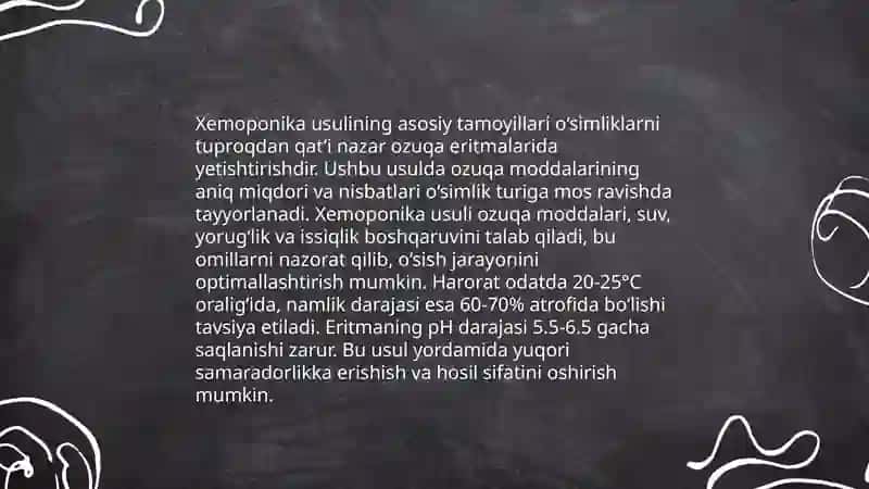 Himoyalangan yerlarda xemoponika usulida sabzavot yetishtirish. 3