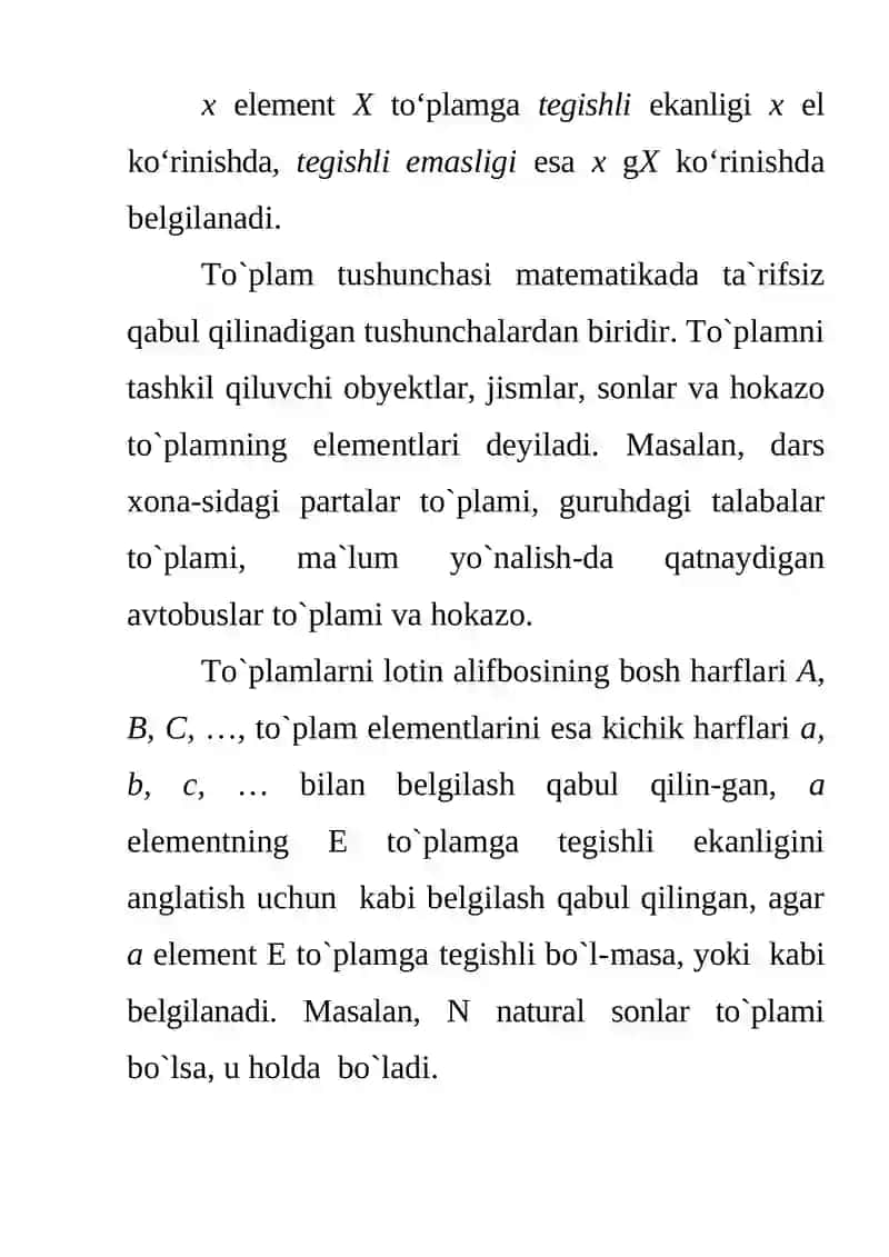 To`plamlar nazariyasi. To`plamlar algebrasi 3