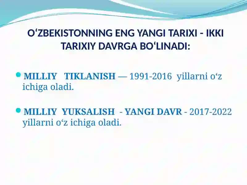 Kirish. “O‘zbekistonning eng yangi tarixi” о‘quv fanining predmeti, maqsadi va vazifalari, nazariy-metodologik tamoyillari 3