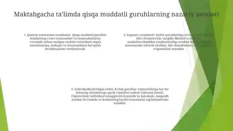 Maktabgacha Ta'Lim Tashkilotida Qisqa Muddatli Guruhlarni Tashkil Qilish 3